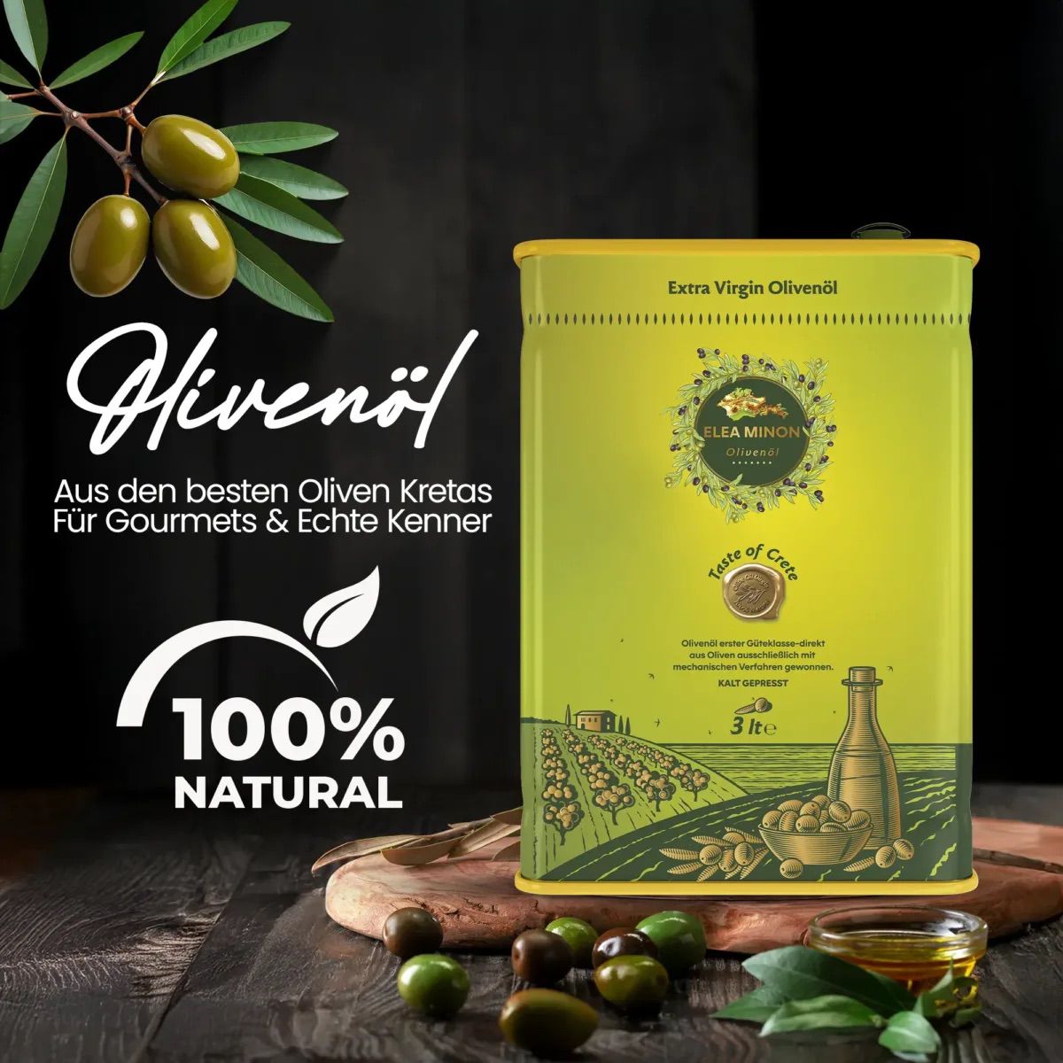 Elea Minon Natürliches Olivenöl - 3L Kanister