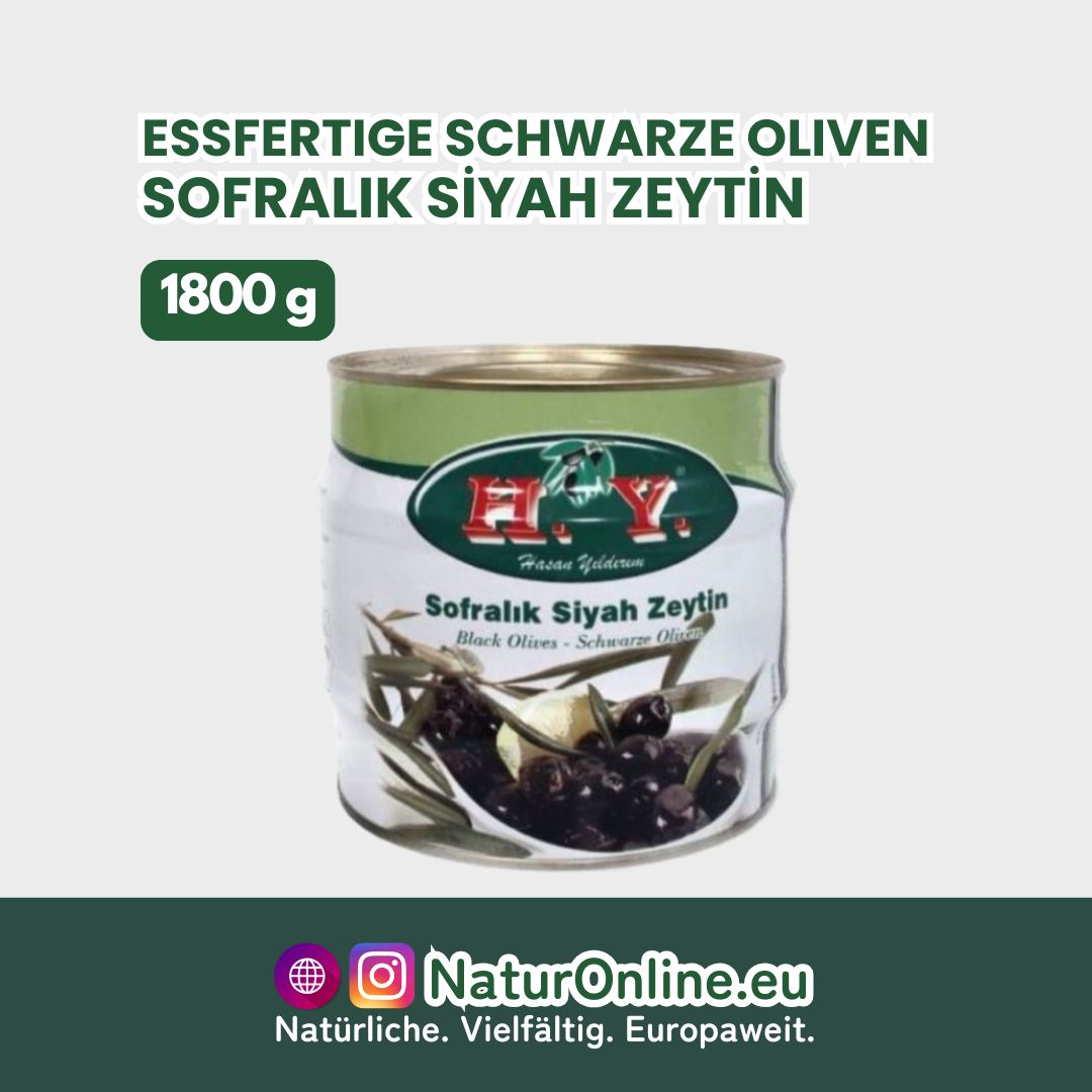Essfertige schwarze Oliven - 1800g - H.Y-Hasan Yıldırım
