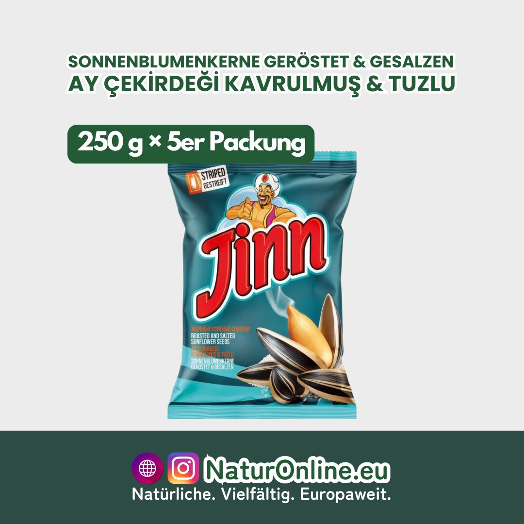 Jinn - Sonnenblumenkerne Geröstet & Gesalzen - 250 g x 5er Packung