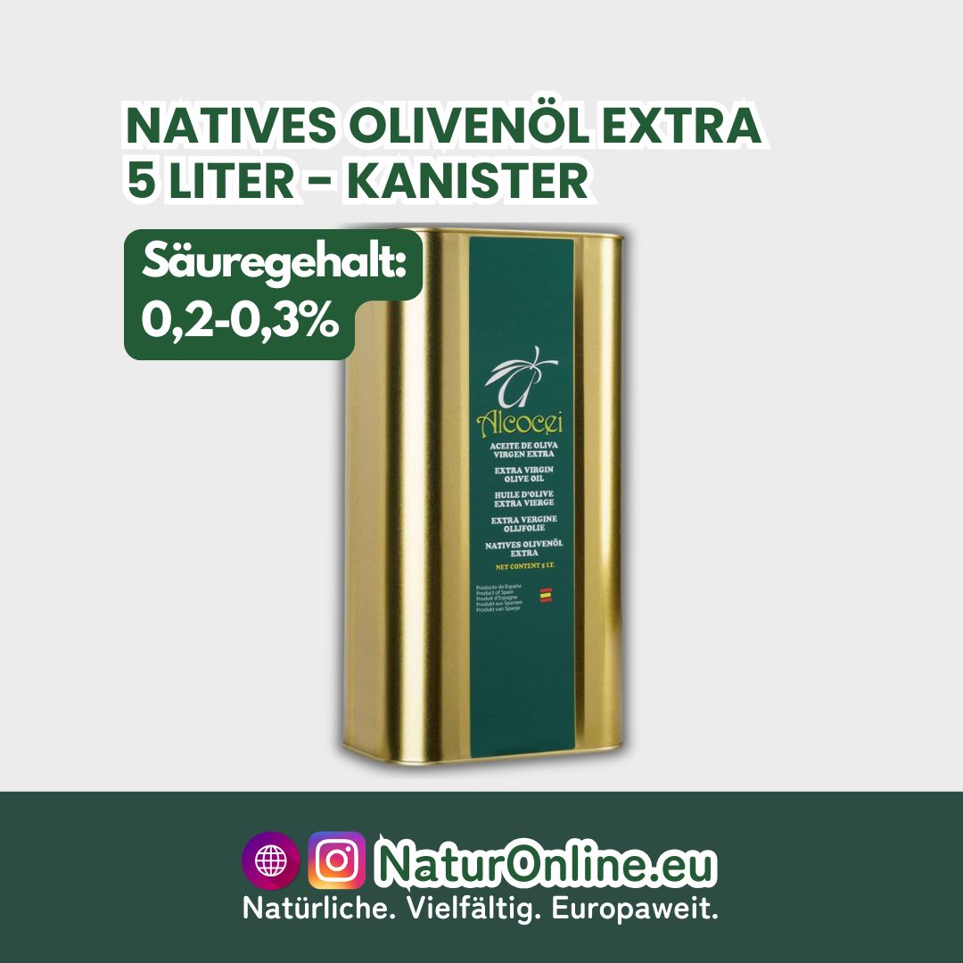 ALCOCEI Natives Olivenöl Extra - 5L Kanister - reife Oliven