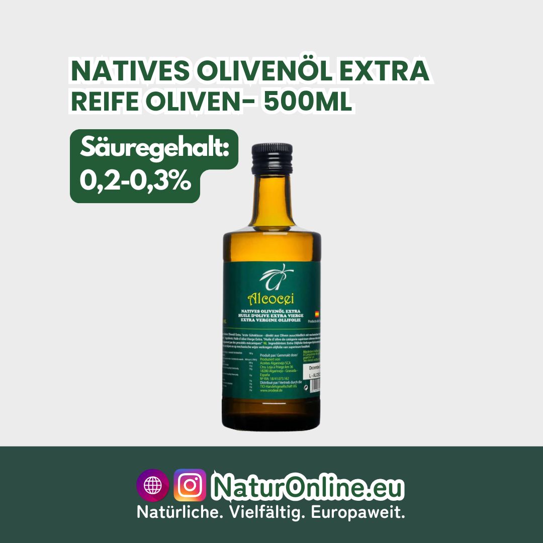 ALCOCEI Natives Olivenöl Extra - 500ml - reife Oliven