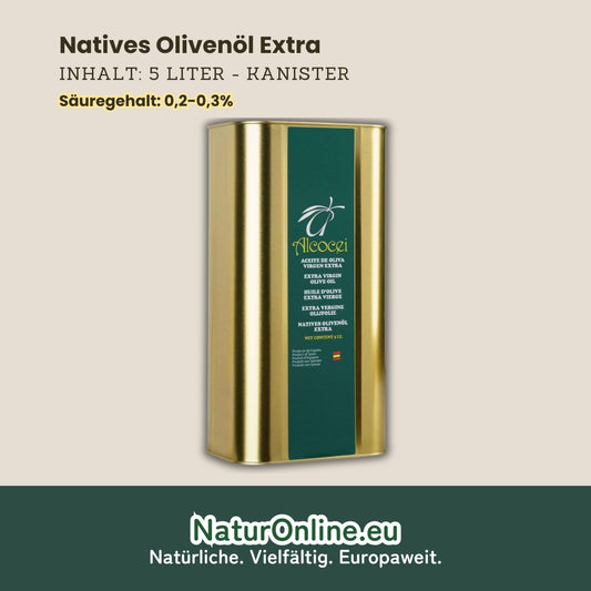 ALCOCEI Natives Olivenöl Extra - 5L Kanister - reife Oliven